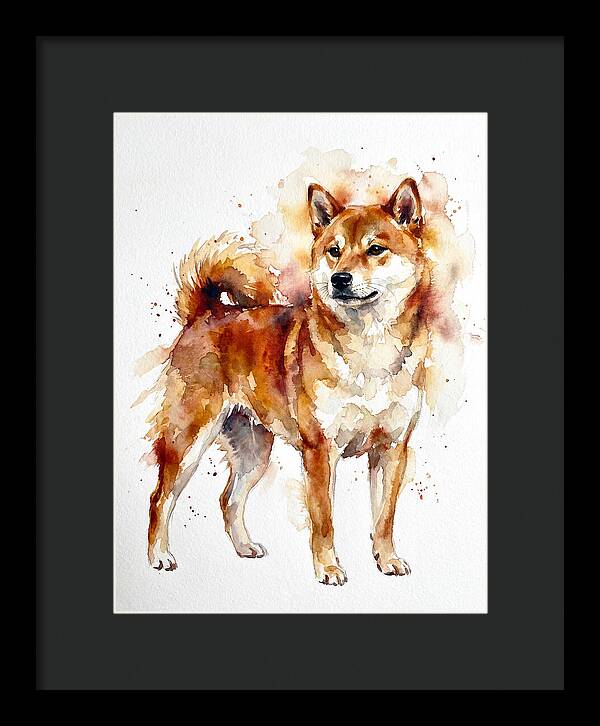 Shiba Inu Watercolor Portrait