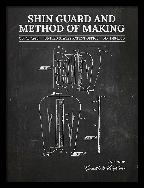 Shin Guard Chalkboard Patent Us4484360