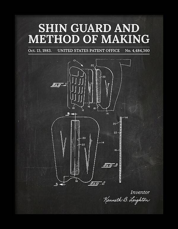 Shin Guard Chalkboard Patent Us4484360