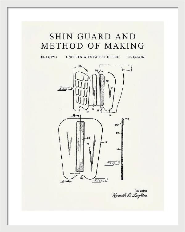 Shin Guard Minimalist Patent Us4484360