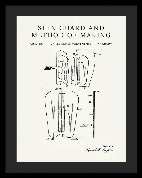 Shin Guard Minimalist Patent Us4484360