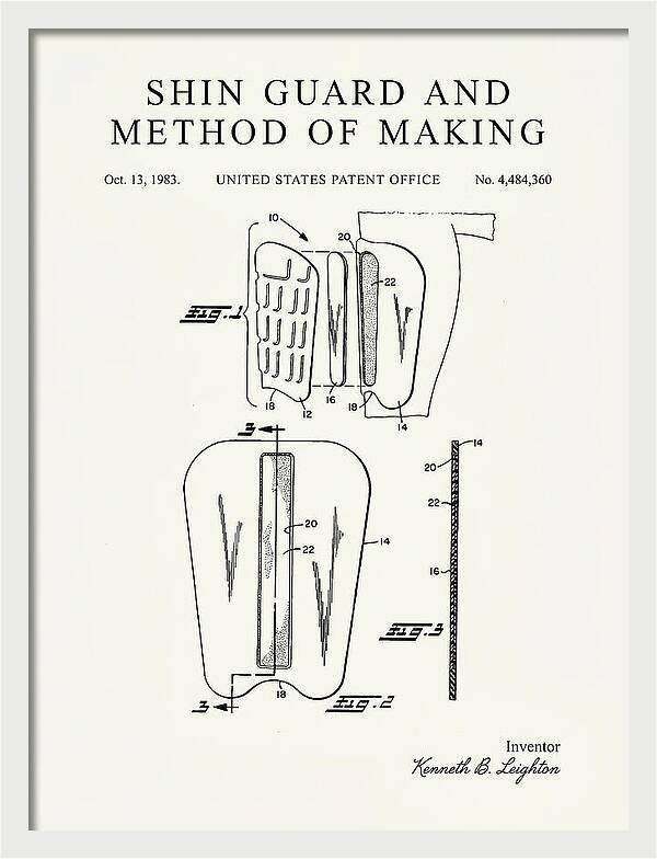 Shin Guard Minimalist Patent Us4484360