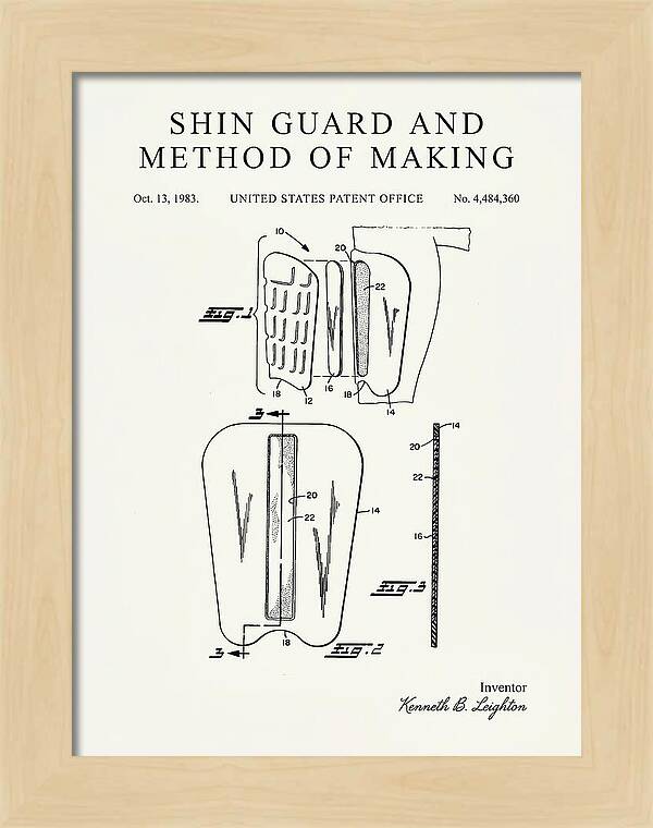 Shin Guard Minimalist Patent Us4484360