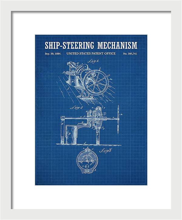 Ship Steering Mechanism Blueprint Patent Us305741a