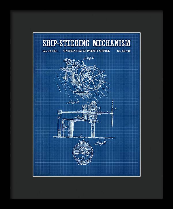 Ship Steering Mechanism Blueprint Patent Us305741a