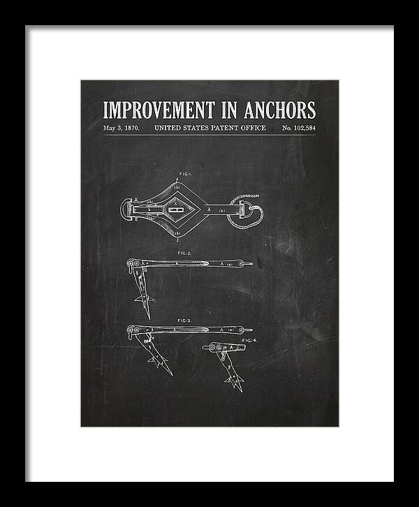 Ship's Anchor Chalkboard Patent Us102584a