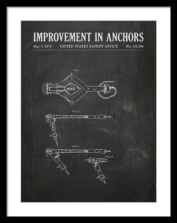 Ship's Anchor Chalkboard Patent Us102584a