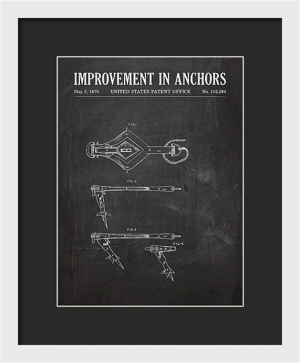 Ship's Anchor Chalkboard Patent Us102584a