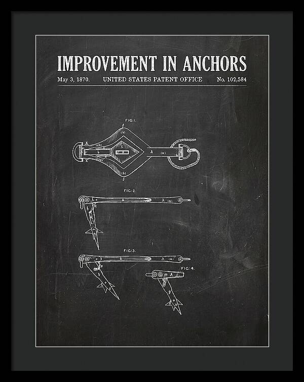 Ship's Anchor Chalkboard Patent Us102584a