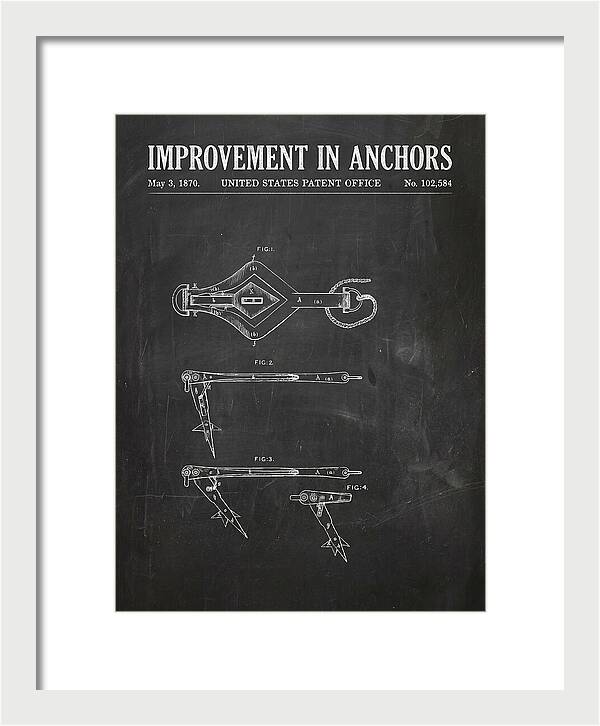 Ship's Anchor Chalkboard Patent Us102584a