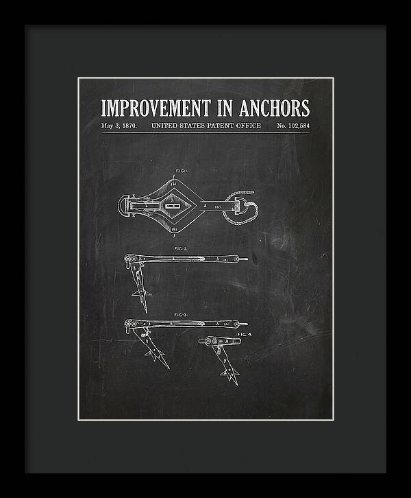 Ship's Anchor Chalkboard Patent Us102584a