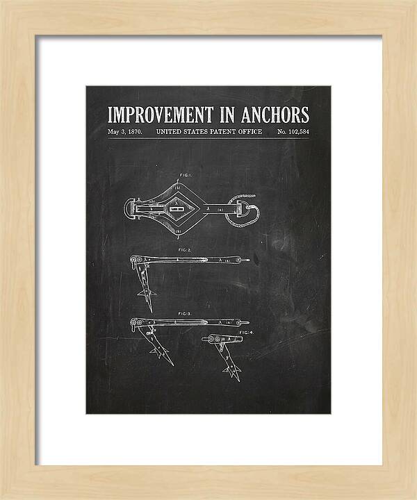 Ship's Anchor Chalkboard Patent Us102584a