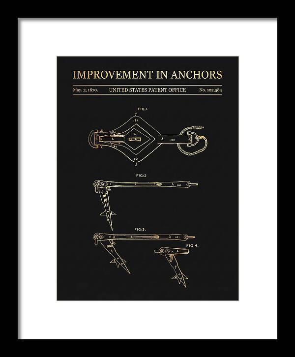 Ship's Anchor Gold Patent Us102584a