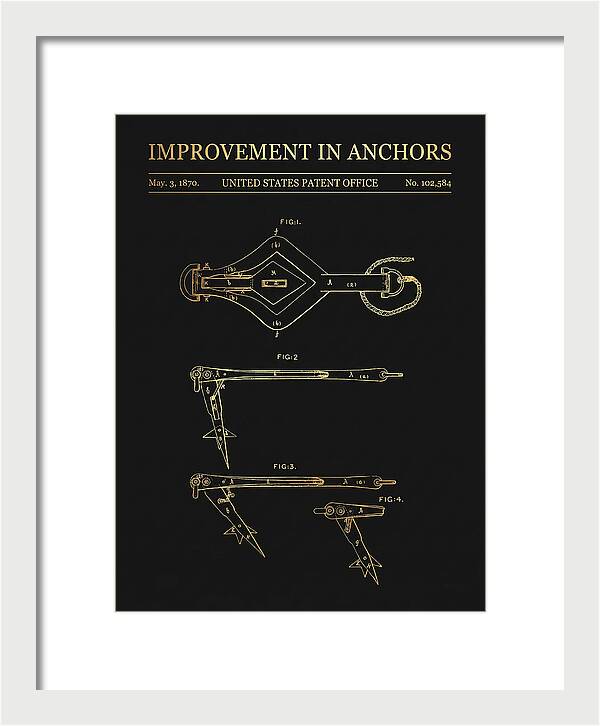 Ship's Anchor Gold Patent Us102584a