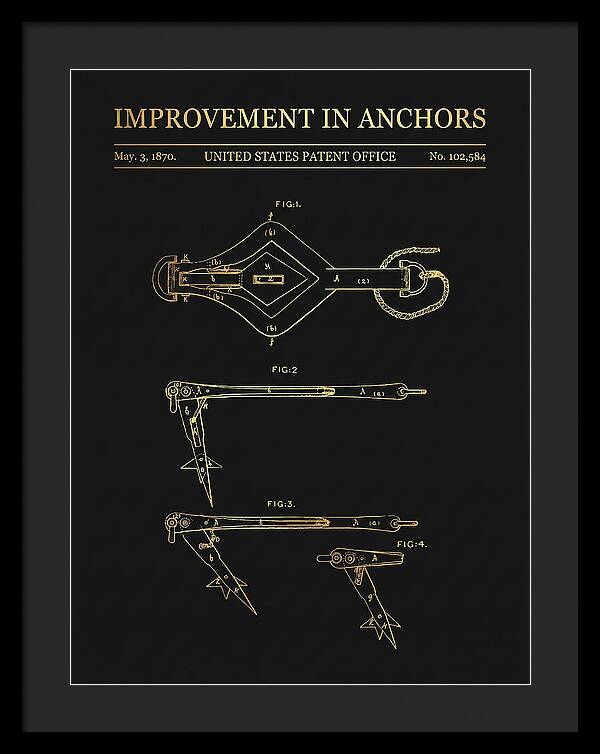 Ship's Anchor Gold Patent Us102584a
