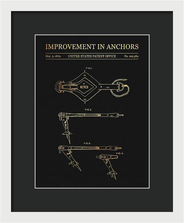 Ship's Anchor Gold Patent Us102584a