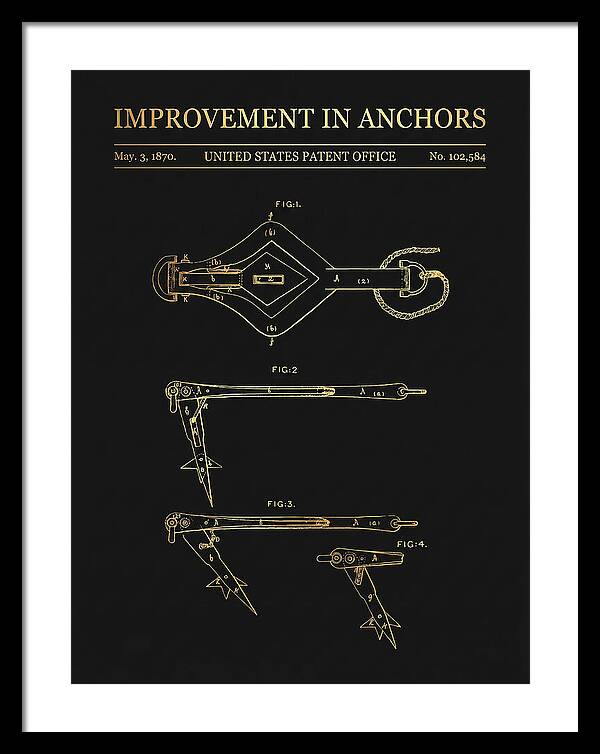 Ship's Anchor Gold Patent Us102584a