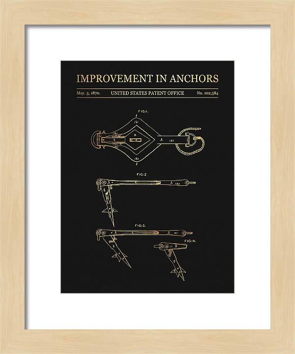 Ship's Anchor Gold Patent Us102584a