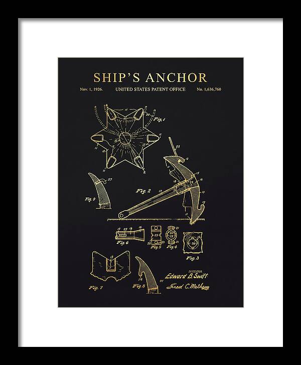 Ship's Anchor Gold Patent Us1636760
