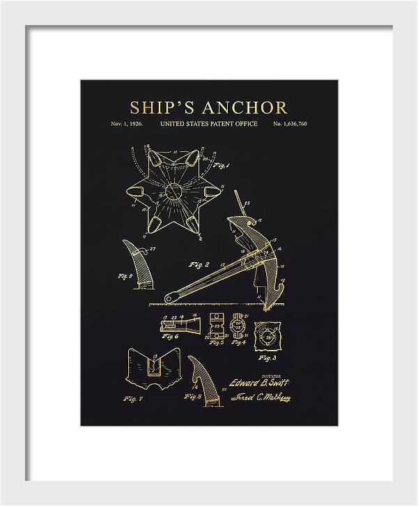 Ship's Anchor Gold Patent Us1636760
