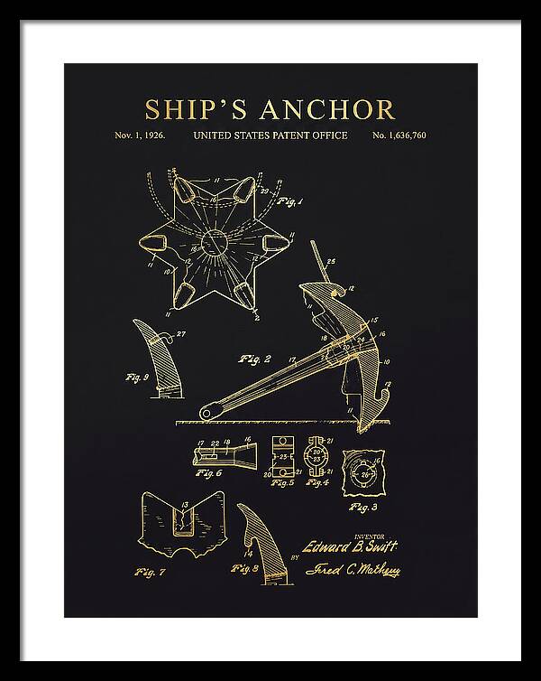 Ship's Anchor Gold Patent Us1636760