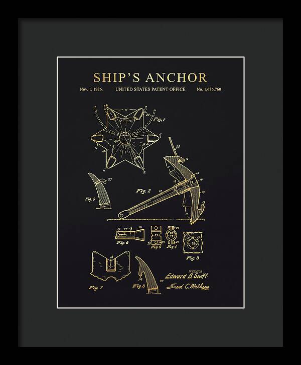 Ship's Anchor Gold Patent Us1636760