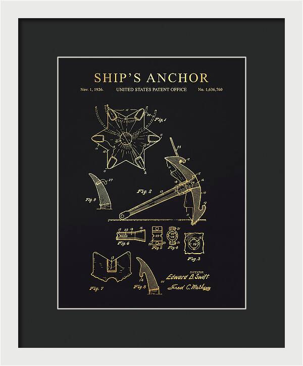 Ship's Anchor Gold Patent Us1636760