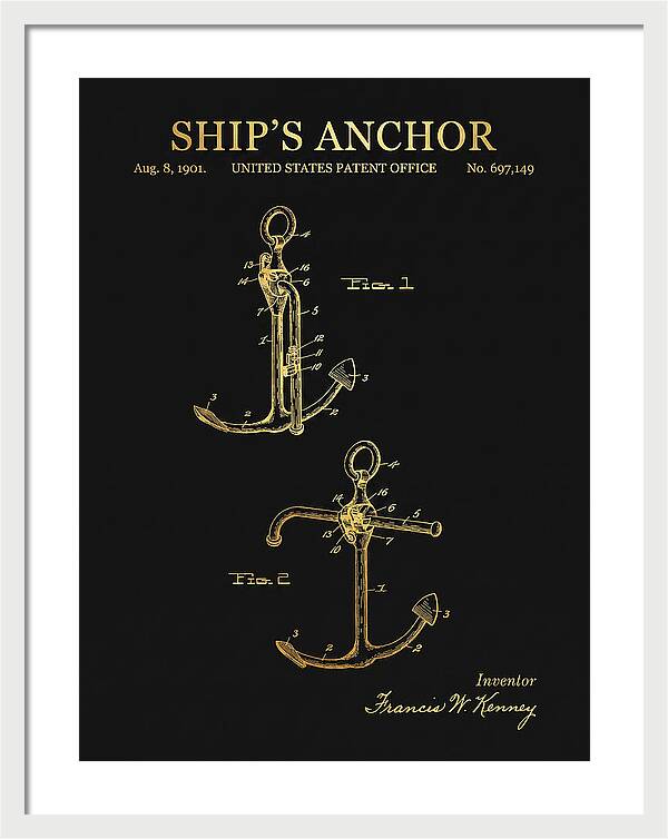 Ship's Anchor Gold Patent Us697149