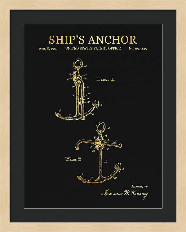 Ship's Anchor Gold Patent Us697149