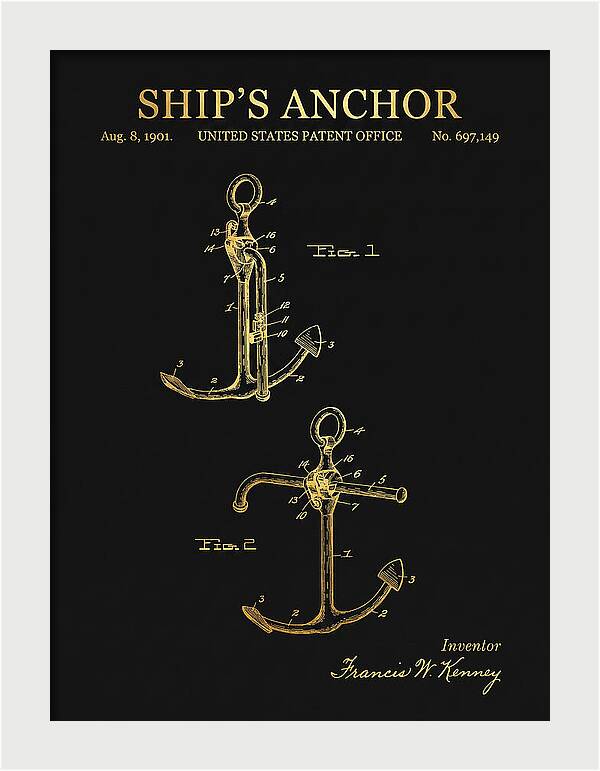 Ship's Anchor Gold Patent Us697149