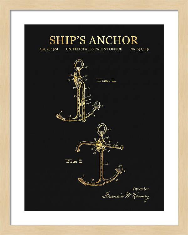 Ship's Anchor Gold Patent Us697149