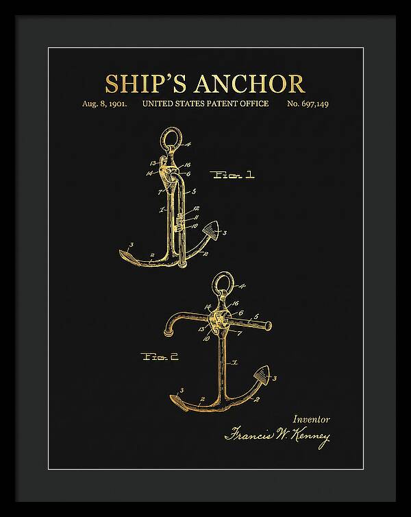 Ship's Anchor Gold Patent Us697149