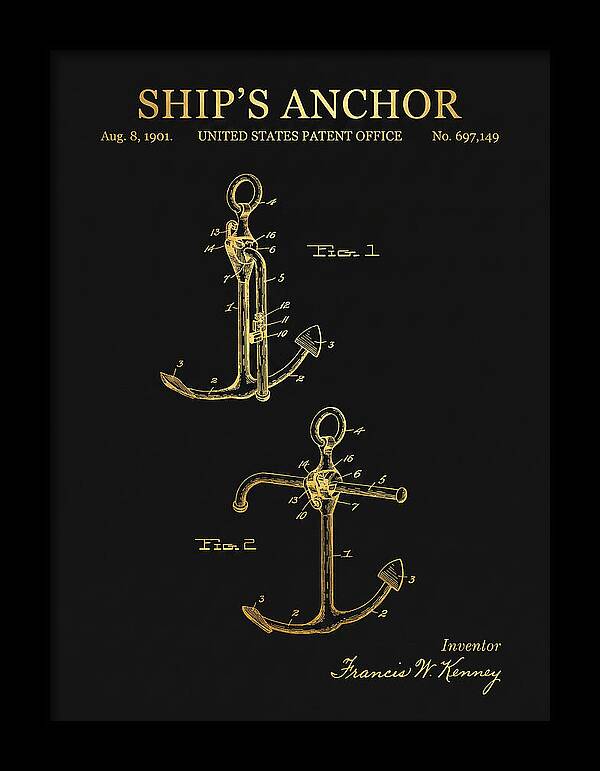 Ship's Anchor Gold Patent Us697149