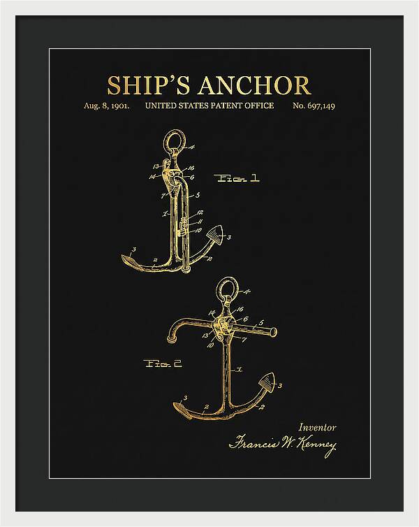 Ship's Anchor Gold Patent Us697149