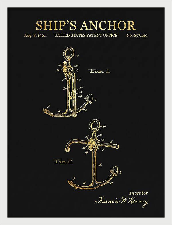 Ship's Anchor Gold Patent Us697149