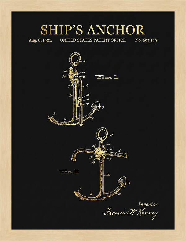 Ship's Anchor Gold Patent Us697149