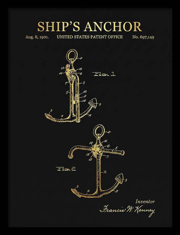 Ship's Anchor Gold Patent Us697149