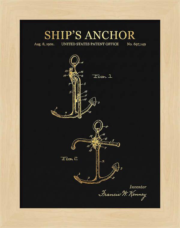 Ship's Anchor Gold Patent Us697149