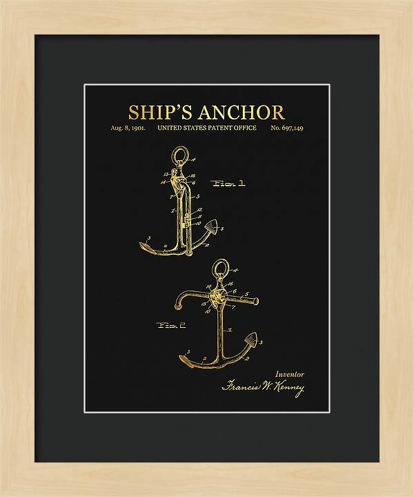 Ship's Anchor Gold Patent Us697149