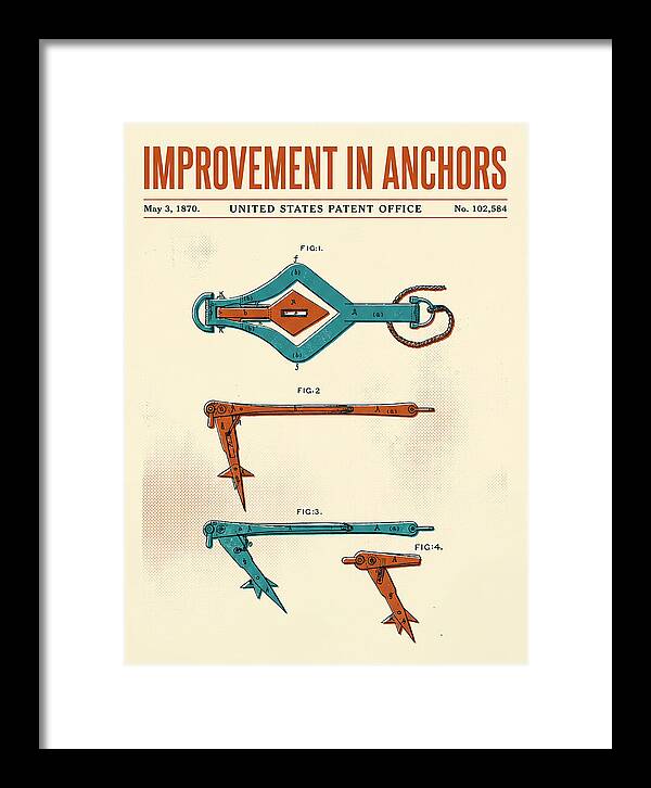 Ship's Anchor Retro Patent Us102584a