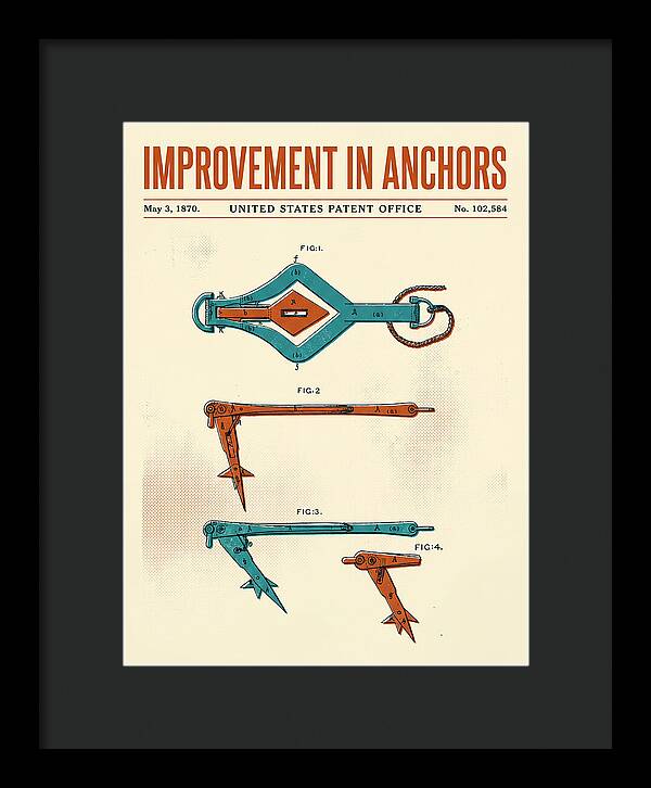 Ship's Anchor Retro Patent Us102584a