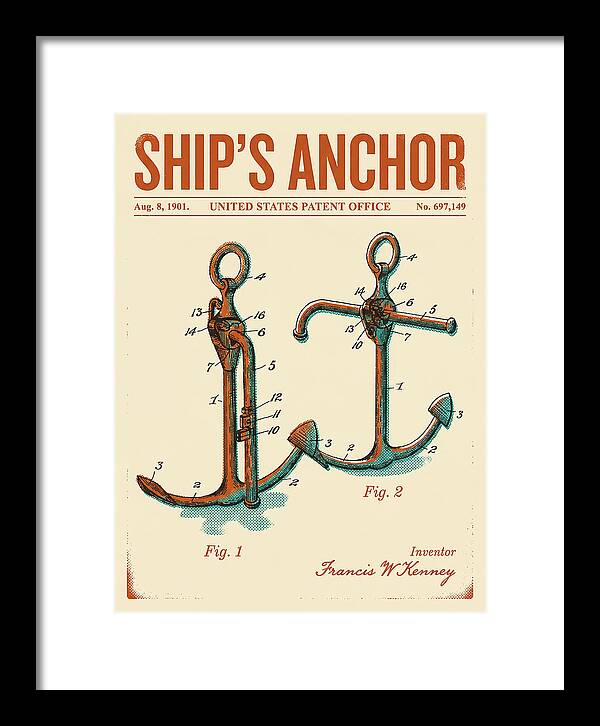 Ship's Anchor Retro Patent Us697149