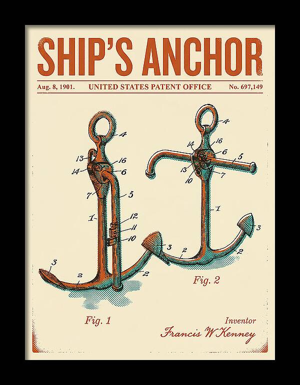 Ship's Anchor Retro Patent Us697149