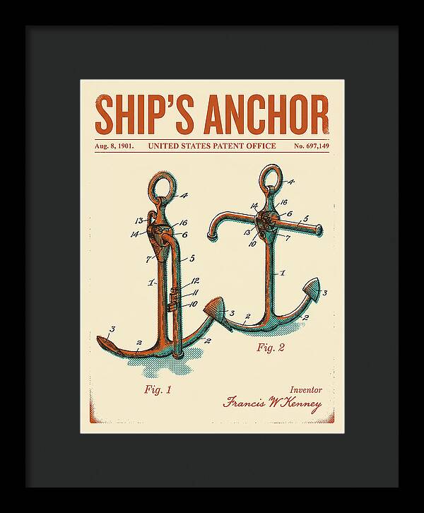 Ship's Anchor Retro Patent Us697149