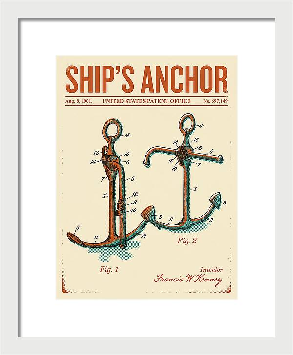Ship's Anchor Retro Patent Us697149
