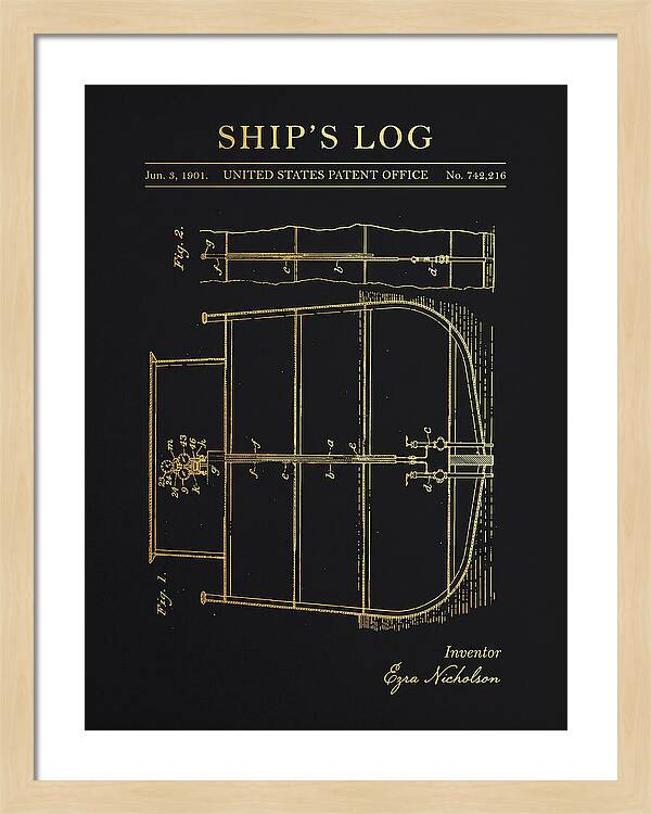 Ship's Log Gold Patent Us742216