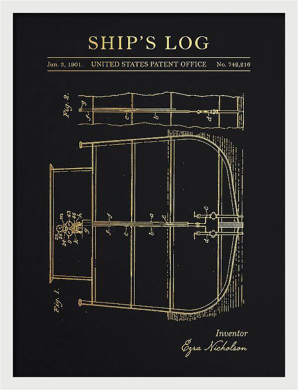Ship's Log Gold Patent Us742216