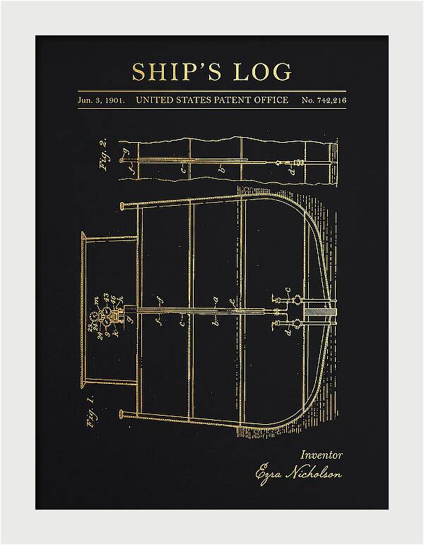 Ship's Log Gold Patent Us742216