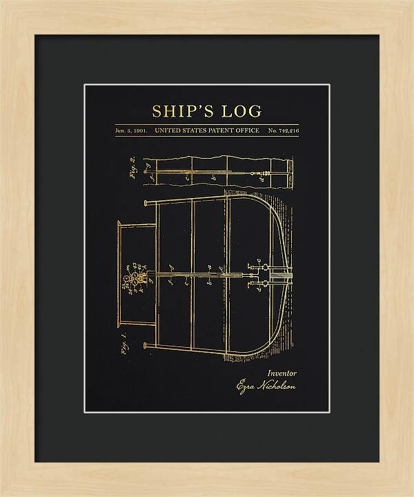 Ship's Log Gold Patent Us742216