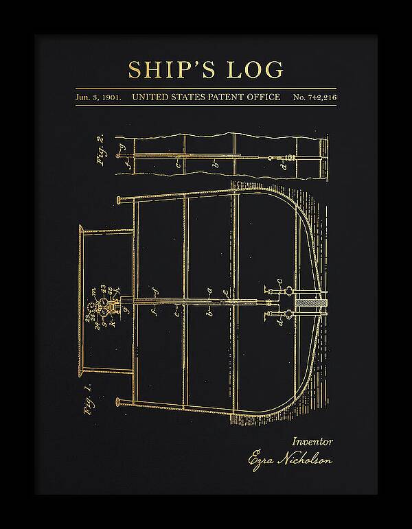 Ship's Log Gold Patent Us742216